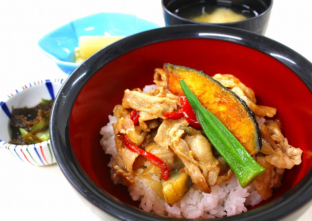 夏野菜のスタミナ丼